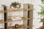 Hanah Home Shb-017-B Estantería de Metal y MDF en Color Topo